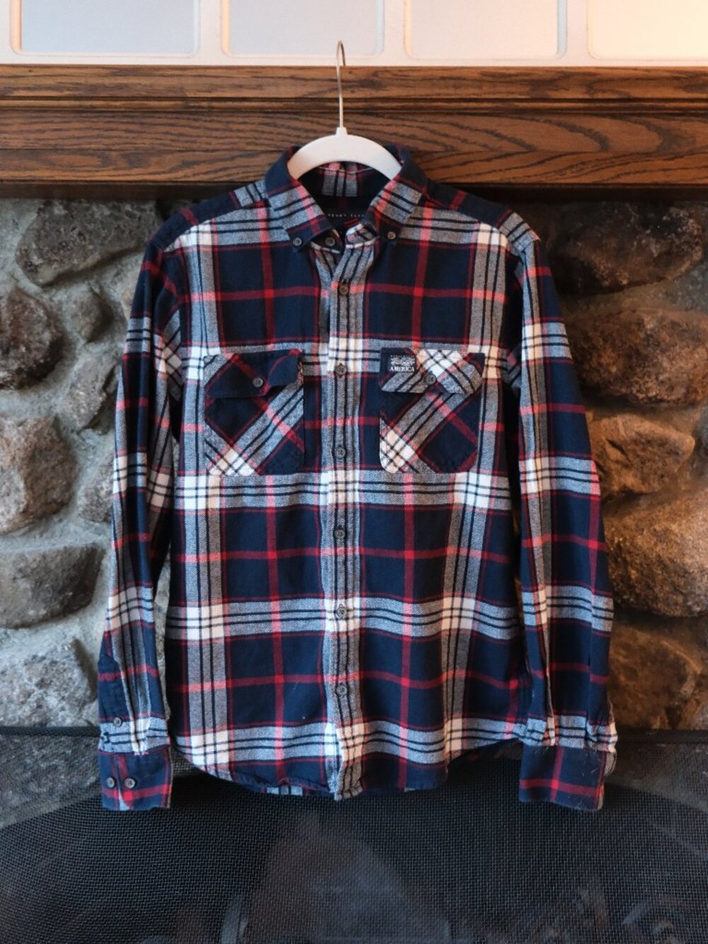 Perry Ellis Plaid Long-sleeve Flannel